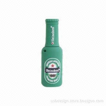 Bottle Design USB Flash Drive, Hot Plug-and-play Function, 1/2/4/8/16/32GB Capacity